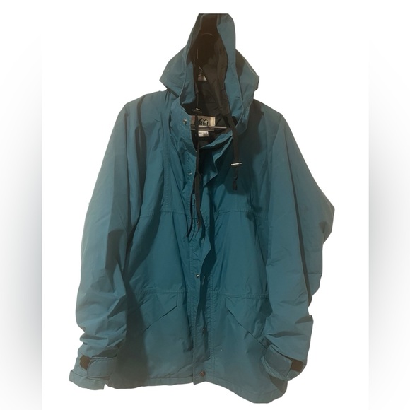 Vintage 90s REI Women’s XL GORE-TEX Hooded Jacket Teal Waterproof - Picture 6 of 8